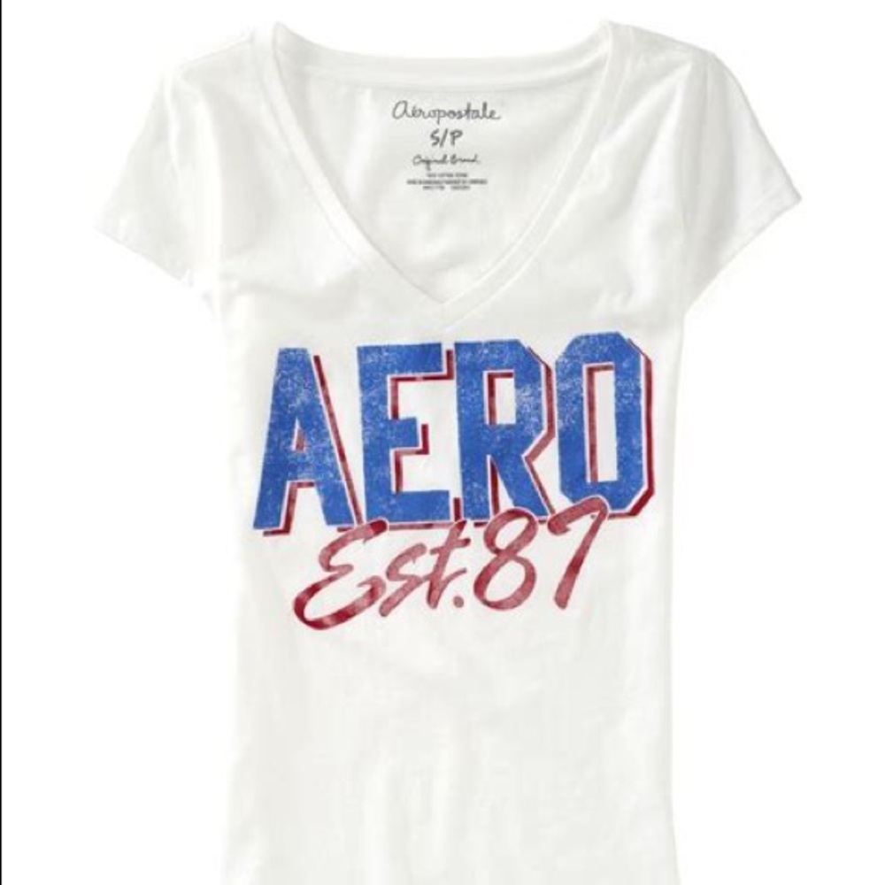 Aeropostale XL Logo V-Neck T-Shirt